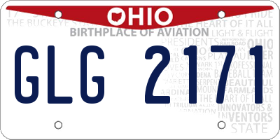 OH license plate GLG2171