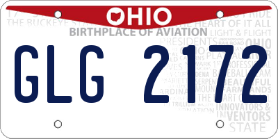 OH license plate GLG2172