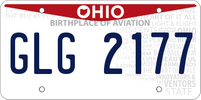 OH license plate GLG2177