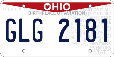 OH license plate GLG2181