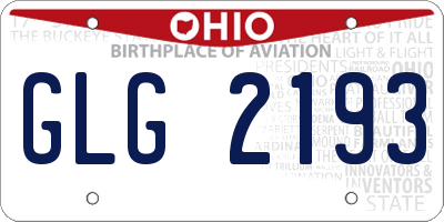 OH license plate GLG2193