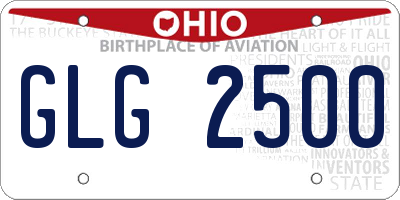 OH license plate GLG2500