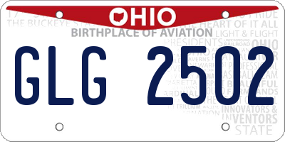 OH license plate GLG2502