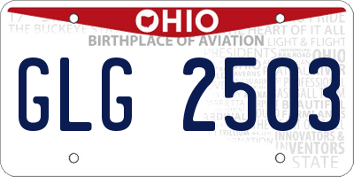 OH license plate GLG2503