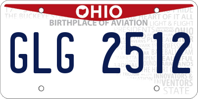 OH license plate GLG2512