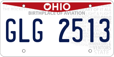 OH license plate GLG2513