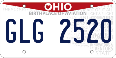 OH license plate GLG2520