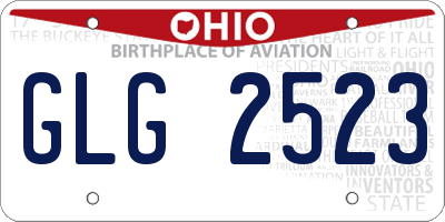 OH license plate GLG2523
