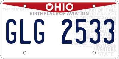 OH license plate GLG2533