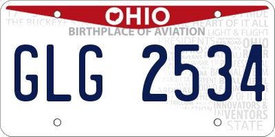 OH license plate GLG2534