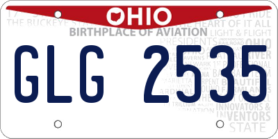 OH license plate GLG2535