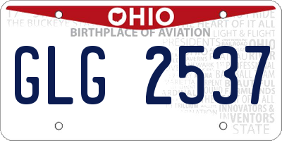 OH license plate GLG2537