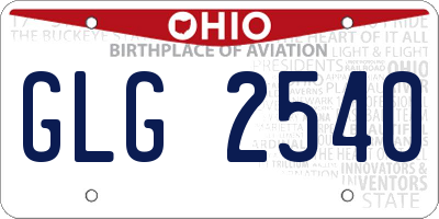 OH license plate GLG2540