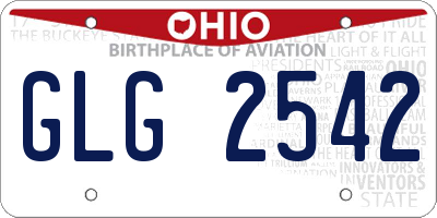 OH license plate GLG2542