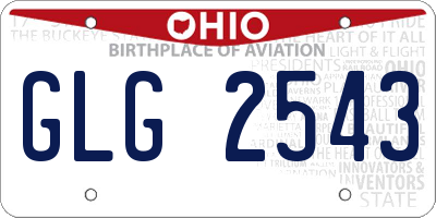 OH license plate GLG2543