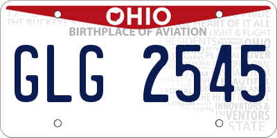 OH license plate GLG2545