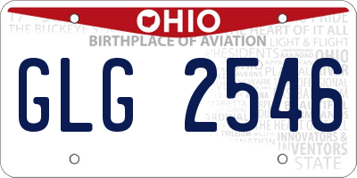 OH license plate GLG2546