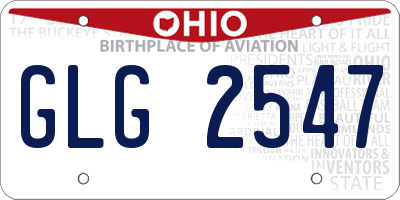 OH license plate GLG2547