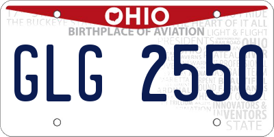 OH license plate GLG2550