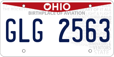 OH license plate GLG2563