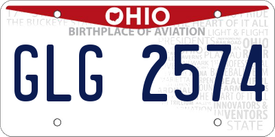 OH license plate GLG2574