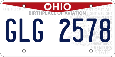 OH license plate GLG2578