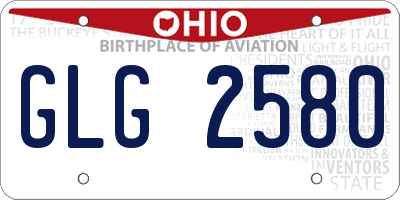 OH license plate GLG2580