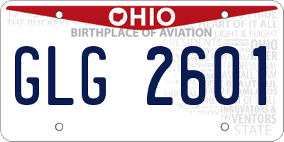 OH license plate GLG2601