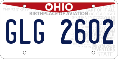 OH license plate GLG2602
