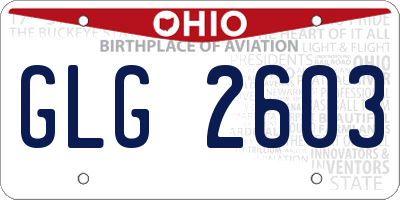 OH license plate GLG2603