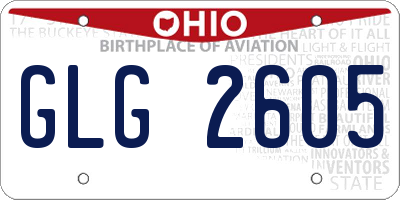OH license plate GLG2605