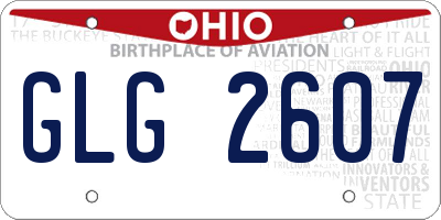 OH license plate GLG2607