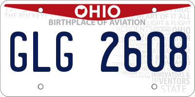 OH license plate GLG2608