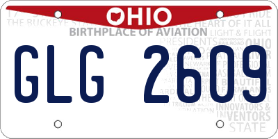 OH license plate GLG2609