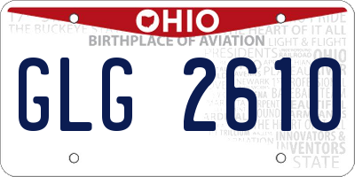 OH license plate GLG2610