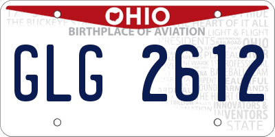 OH license plate GLG2612