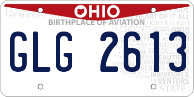 OH license plate GLG2613