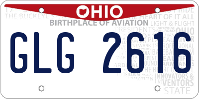 OH license plate GLG2616