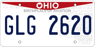 OH license plate GLG2620