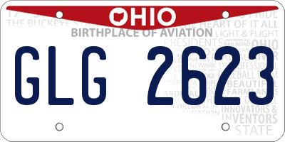 OH license plate GLG2623