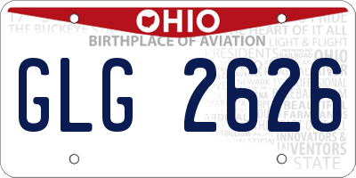 OH license plate GLG2626