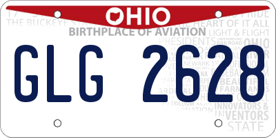 OH license plate GLG2628