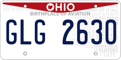 OH license plate GLG2630