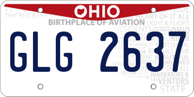 OH license plate GLG2637