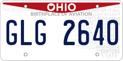 OH license plate GLG2640