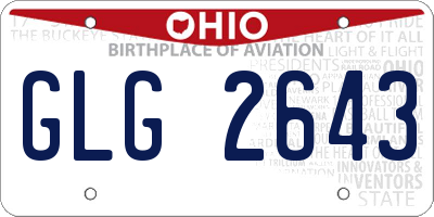 OH license plate GLG2643