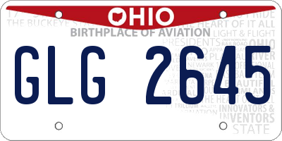 OH license plate GLG2645
