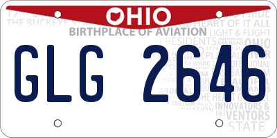 OH license plate GLG2646