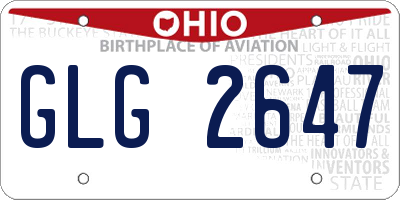 OH license plate GLG2647