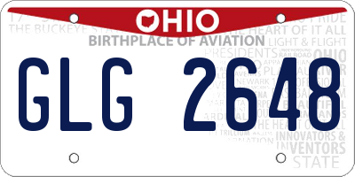 OH license plate GLG2648